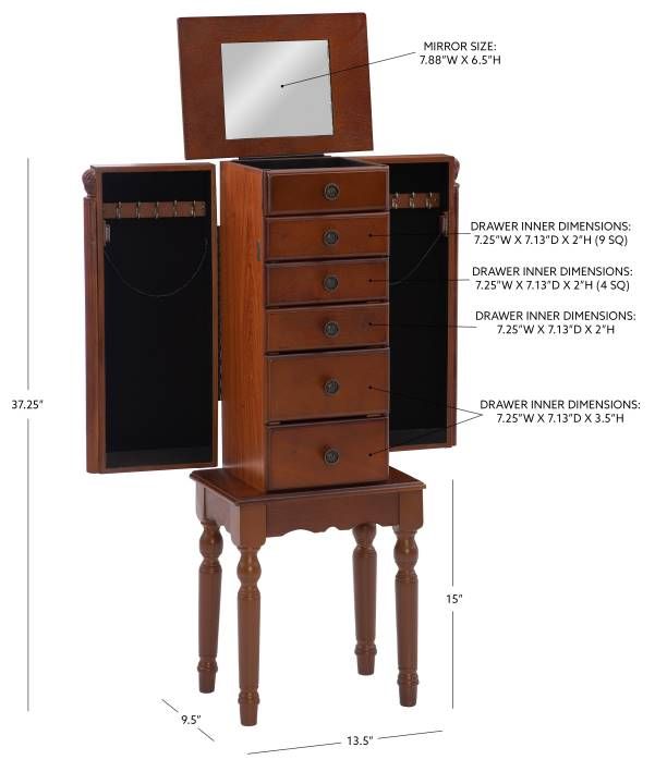 Powell® Deep Cherry Jewelry Armoire-3