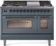 Ilve® Nostalgie II Series 48" Blue Grey Pro Style Dual Fuel Range-0