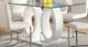 Furniture of America® Lodia I Glass Top Rectangular Dining Table with White Base -0