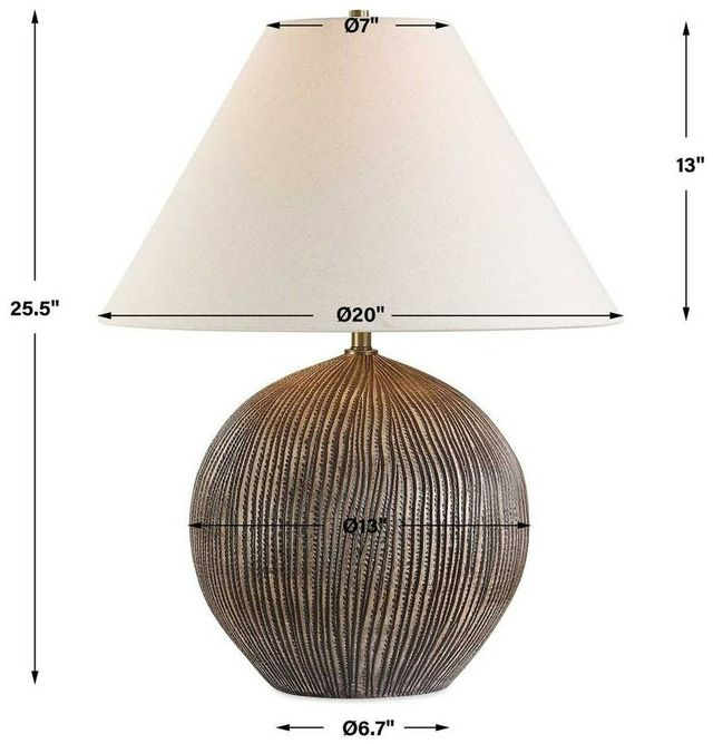 Uttermost® Sayre Dark Brown Table Lamp with Black Accents-3