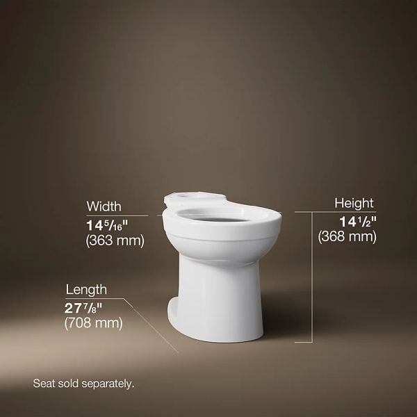 KOHLER® Kingston™ White Toilet Bowl-4