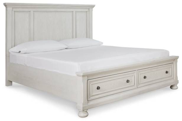 Signature Design by Ashley® Robbinsdale Antique White Queen Storage Panel Bed