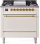 Ilve® Nostalgie II Series 36" Antique White Pro Style Dual Fuel Range-0