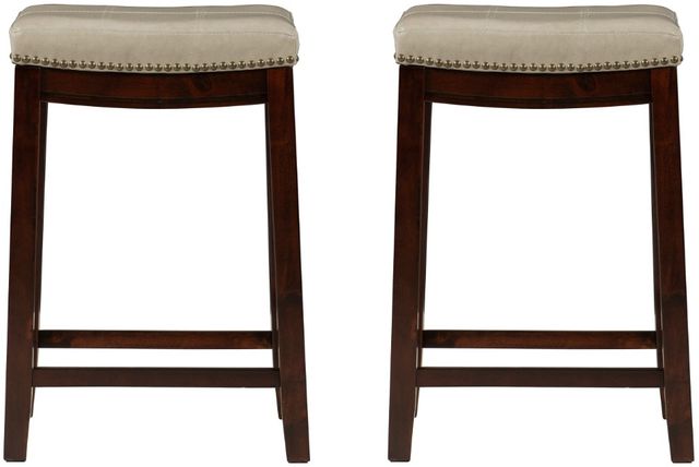 Linon Claridge 2-Piece Jute/Wenge Counter Stool Set-2