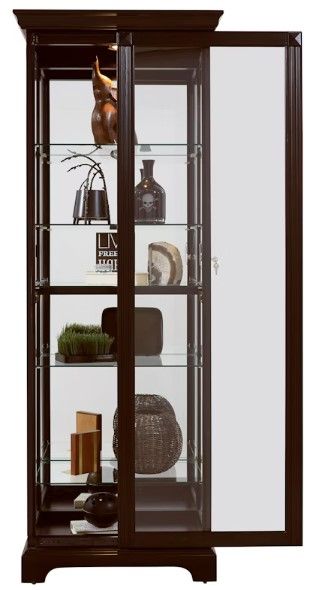 Pulaski™ PFC Deep Cherry Brown Two Way Sliding Door Curio-3