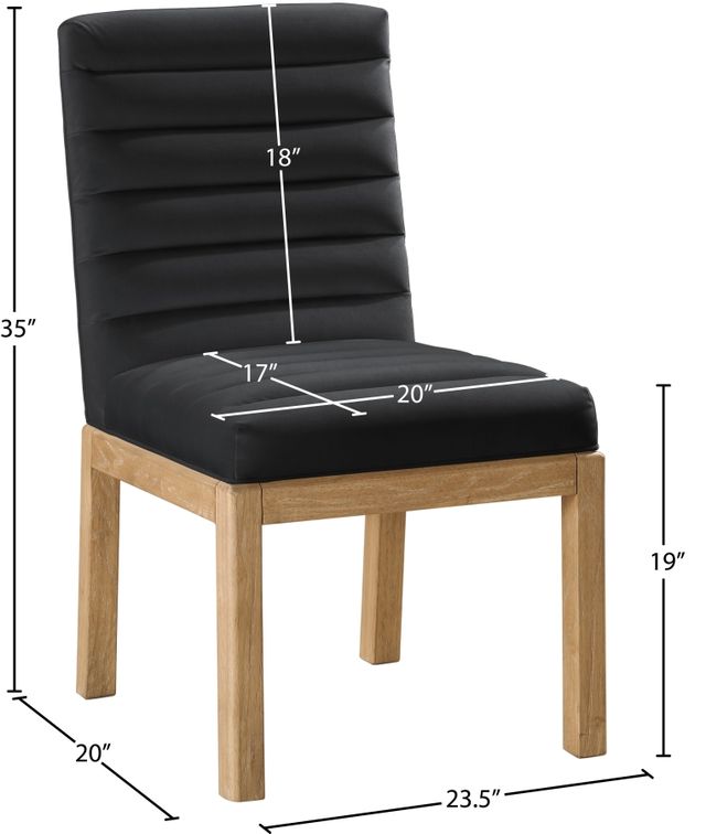 Meridian Furniture Evelyn Black/Natural Velvet Upholstered Side Chair-2