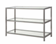 Coaster® Trini Glass Top Black Nickel Sofa Table with 2 Tier Glass Shelf-0