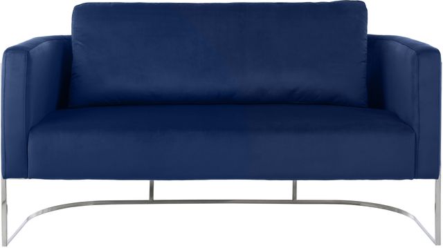 Meridian Furniture Casa Navy/Chrome Velvet Loveseat-3