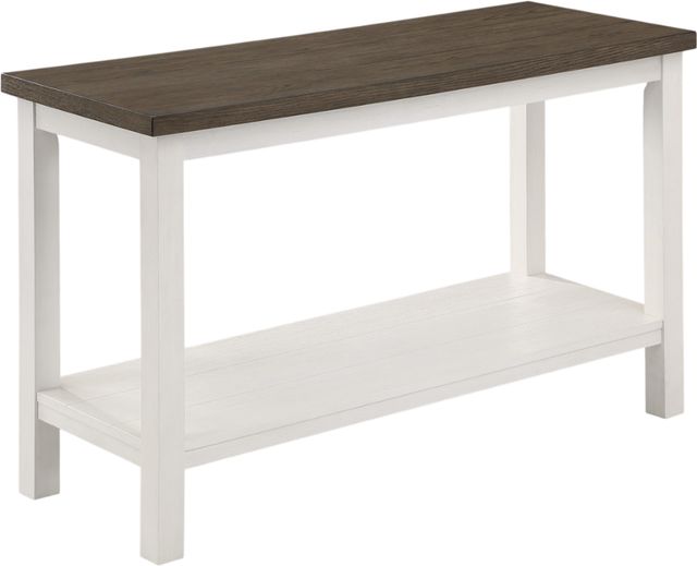 Crown Mark Dakota Brown Sofa Table with White Base-0