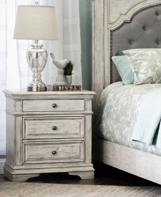 Steve Silver Co. Highland Park Cathedral White Nightstand-1