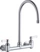 Elkay Chrome Scrub/Handwash 8" Centerset Wall Mount Faucet with Gooseneck Spout and Lever Handles-0