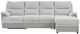 Global Furniture USA U3822 3-Piece Ice/Light Gray Power Reclining Sectional with Chaise and Pull Out Sofa Bed-4