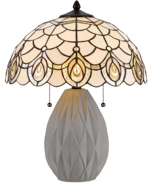 Cal® Lighting & Accessories Tiffany Off White Accent Lamp-0