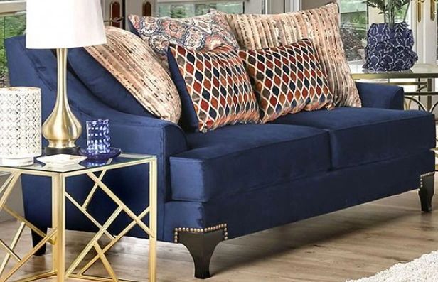 Furniture of America® Sisseton Navy Loveseat-0