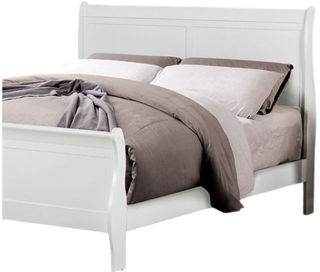 Furniture of America® Louis Philippe White Full Sleigh Bed-1