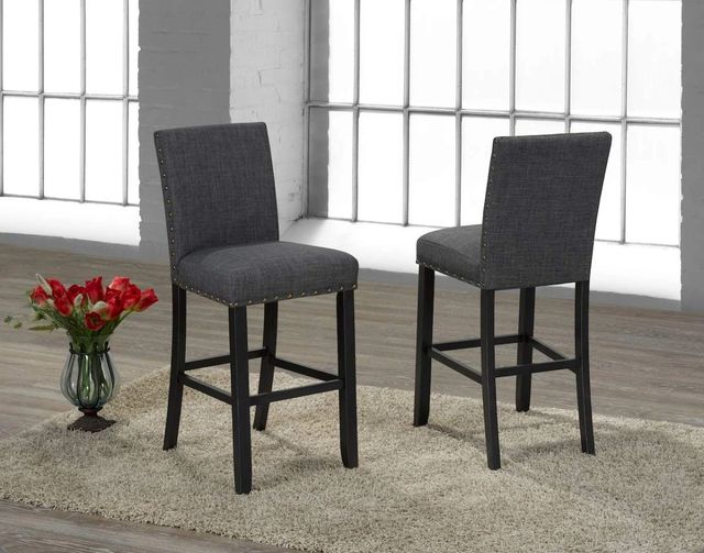 Brassex Inc. Avery 2-Piece Grey 29'' Bar Stool Set-1