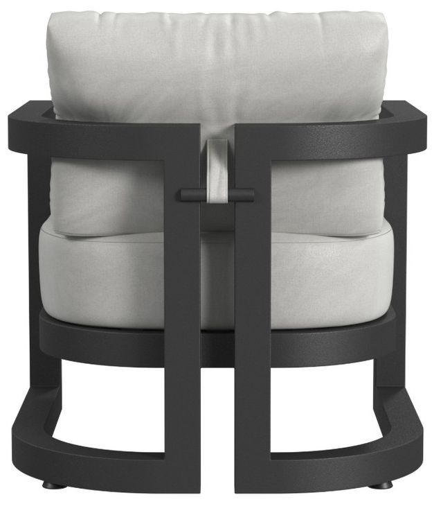Sunset West Malibu Matte Coal Aluminum Outdoor Club Chair with Cast Silver Cushion-3