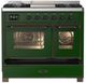 Ilve® Majestic III 40" Emerald Green Pro Style Dual Fuel Liquid Propane Range with Triple Glass Door and Burnished Trim-2