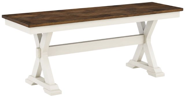 Signature Design by Ashley® Brinfern Antique White/Brown Large Dining Room Bench-0