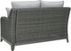 Signature Design by Ashley® Elite Park Gray Aluminum/Fabric/Resin Wicker Outdoor Loveseat with Cushion-3