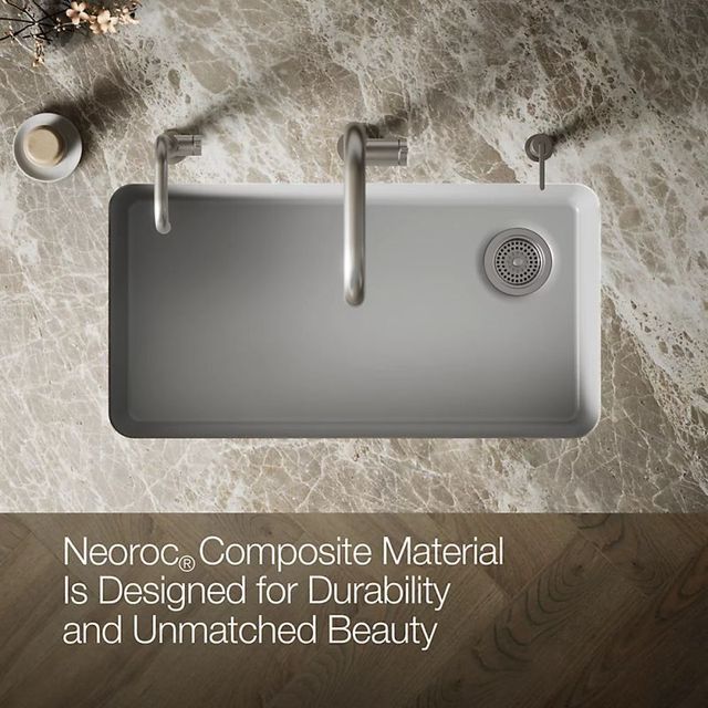 KOHLER® Cairn® Matte Gray 33" Undermount Single-Bowl Kitchen Sink-4