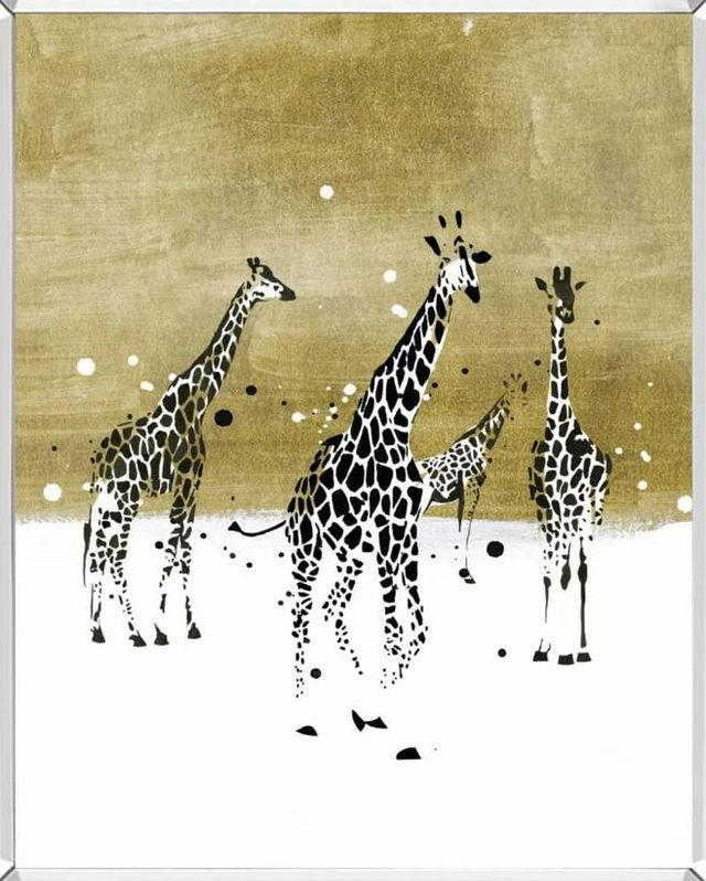 Classy Art Spotted Giraffe II by Annie Warren Mirrored Frame Wall Art-1