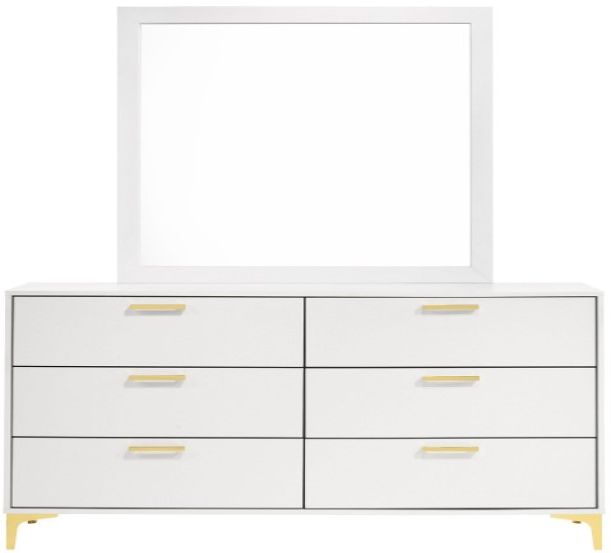 Coaster® Kendall White Dresser and Mirror-1