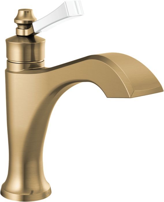Delta Dorval® Champagne Bronze/Porcelain Single Handle Bathroom Faucet with Drain-0