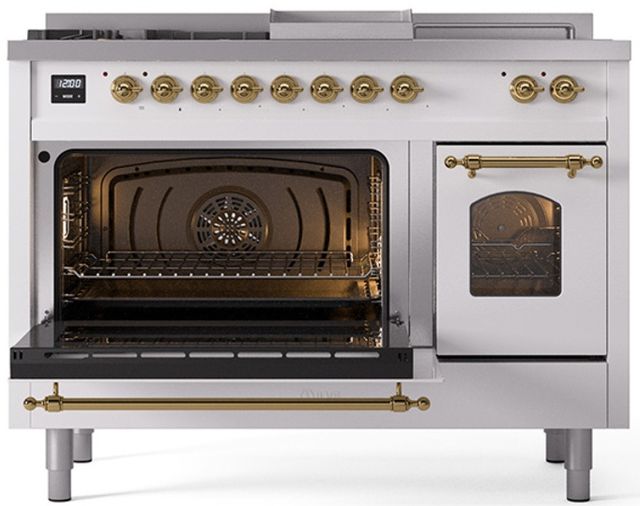 Ilve® Nostalgie II Series 48" Custom RAL Color Pro Style Dual Fuel Range-2