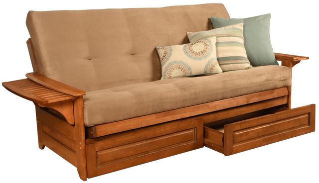 Kodiak Furniture Phoenix Barbados/Suede Peat Full Storage Futon with Mattress-0