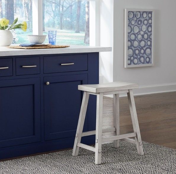 Liberty Furniture Creations II White 24" Sawhorse Counter Stool-1