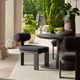 Uttermost® Uttermost® Bolster Charcoal Aluminum Indoor-Outdoor Dining Chair with Bolster Back Pillow-1