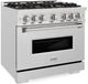 ZLINE 36" 5.2 cu. ft. Gas Range with 6 Burner DuoPro™ Cooktop and Convection Gas Oven in Satin Stainless Steel -2
