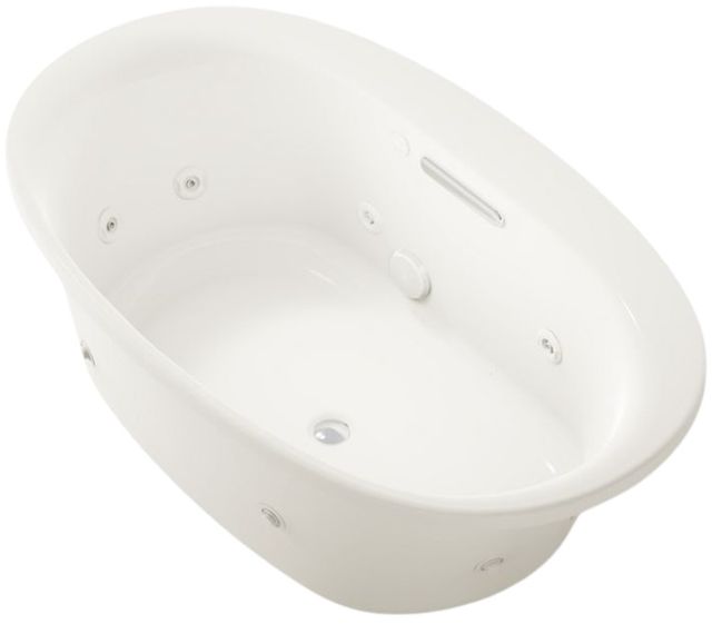 KOHLER® Underscore® Biscuit 60" x 36" Drop-In/Undermount Heated Oval Basin Whirlpool Bath-0