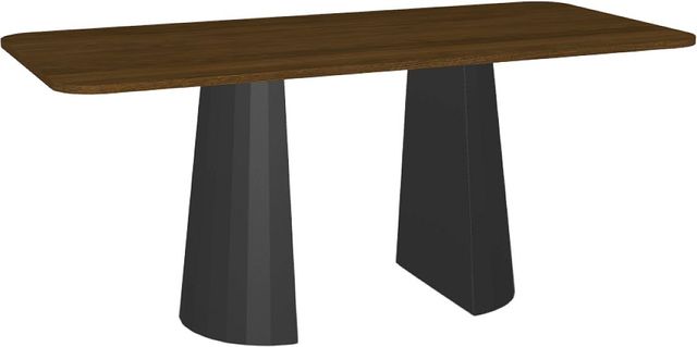 Amisco Customizable Gemma 84" Rectangular Pub Table with Radius Corners and 1" Walnut Veneer Top-0