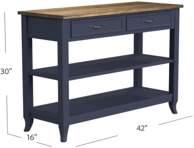 Null Furniture Mystic Navy/Toasted Almond Sofa/Media Console Table-3