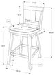 Monarch Specialties Inc. Set of 2 Grey/White Bar Stools-2