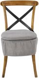 Forty West Washable Gray Short X-Back Dining Side Chair-1