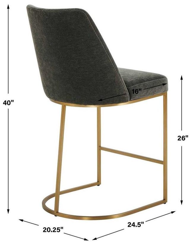 Uttermost® Hanni Charcoal Counter Stool-2