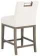 Fairfield® Customizable Entree Dining Nickel Metal Pull Short Button Back Counter Stool-3