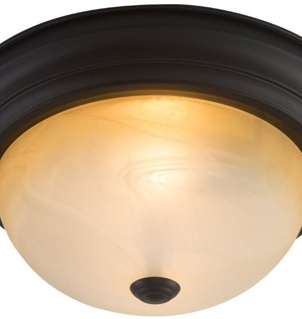 YHD Venetian Bronze 2-Light Flush Mount Lighting-3