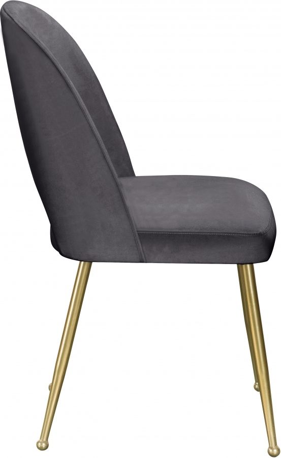 Meridian Furniture Logan Grey/Gold Velvet Dining Chair-2