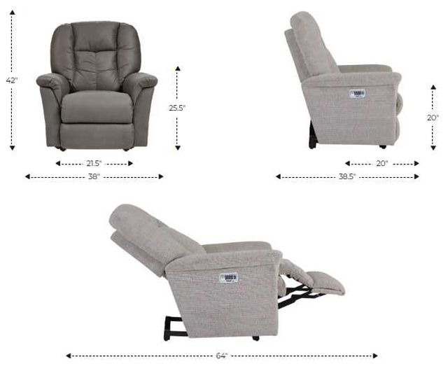La-Z-Boy® Jasper Umber Leather Power Wall Recliner with Headrest and Lumbar-2