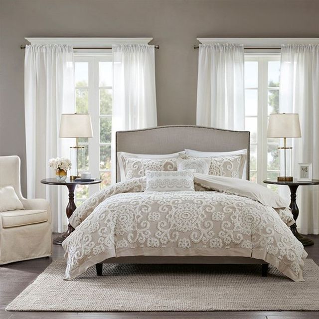 Olliix by Harbor House Taupe Full/Queen Suzanna Cotton Comforter Mini Set-0
