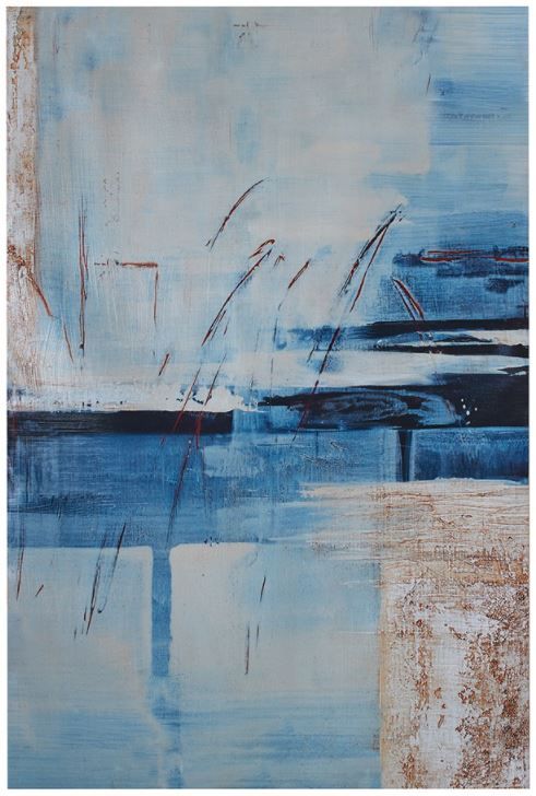 Olliix by Madison Park Overseas 5 Piece Blue Printed Canvas with Gel Coat Set-1