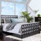 Furniture of America® Earlgate Hand Brushed Gray Eastern King Metal Bed-0