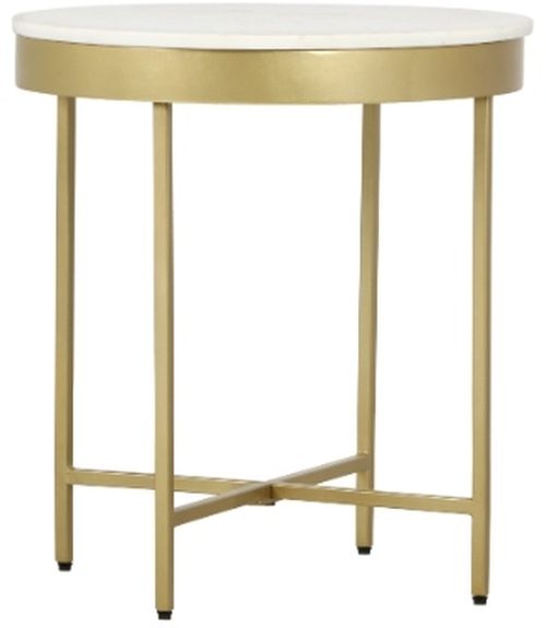 LR Home Gold/White Side Table-2