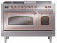 Ilve® Nostalgie II Noblesse 48'' Stainless Steel Pro Style Dual Fuel Range with Copper Trim-1