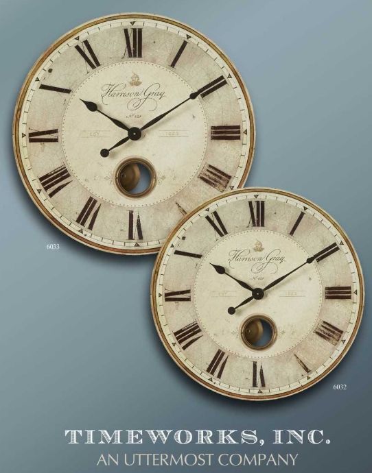 Uttermost® Harrison Gray Beige 23" Clock-2