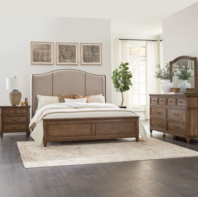 Liberty Furniture Harrison Heights 4-Piece Frosted Beige/Sienna King Bedroom Set -1